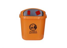 Lixeira pl&aacute;stica para coleta de pilhas e baterias
