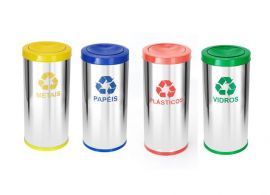 Lixeiras em a&ccedil;o inox, 30 litros